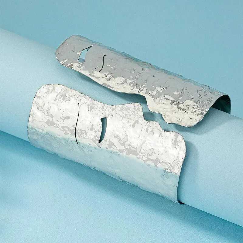 Large Metal Cuff Bangle Open Bracelet For Women Funny Design Hammered Punk New Styles Heavy Holiday Accessories Party JewelryX240925