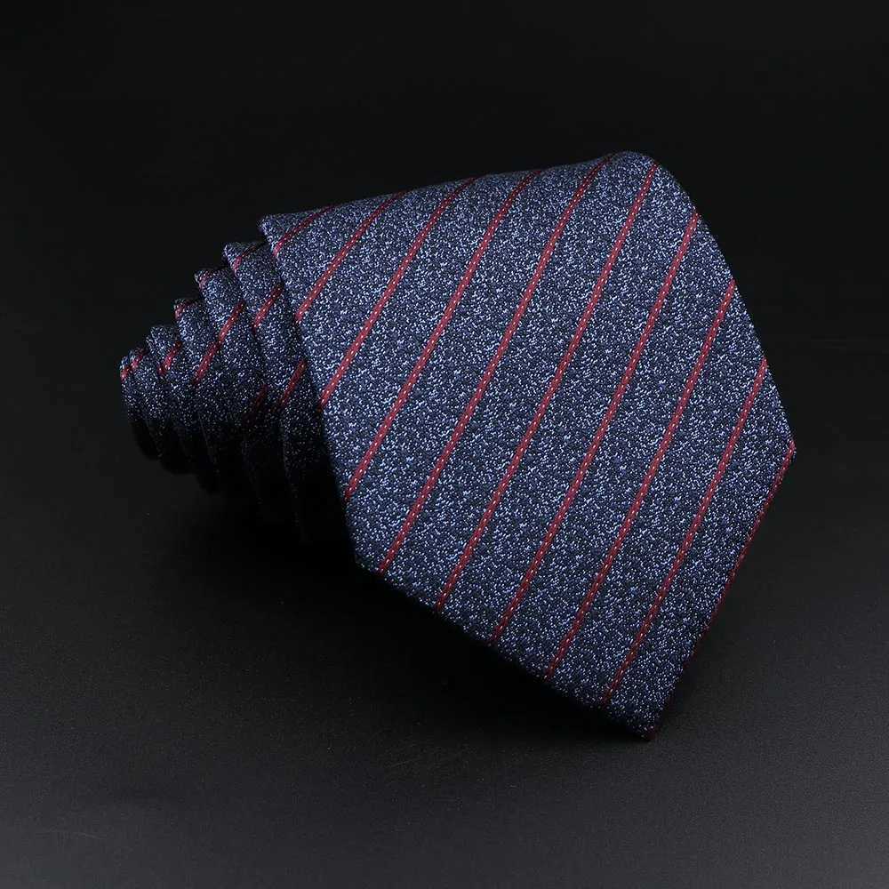 Mens Jacquard Classic Stripe Tie 8cm Polter M-neck Business Wedding Party Set Shirt Daily Clothing Accessories Gift Y240925