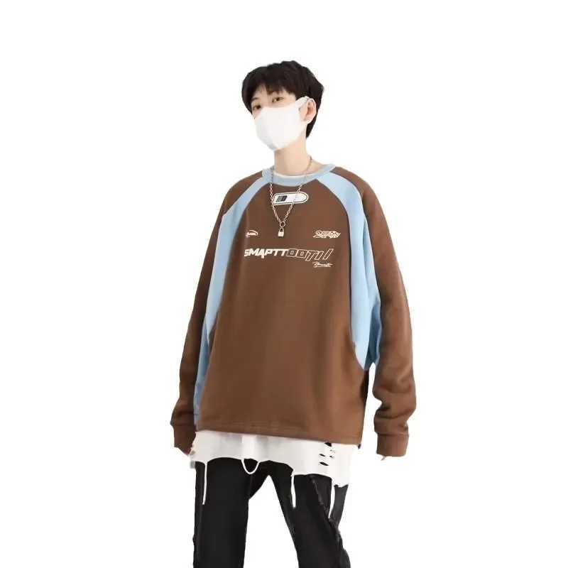 American Style Vintage Sweatshirt Niche Loose-fit Long Sleeve Round Neck Casual Hoodies Sweatshirt For Spring Autumn 2024X240925