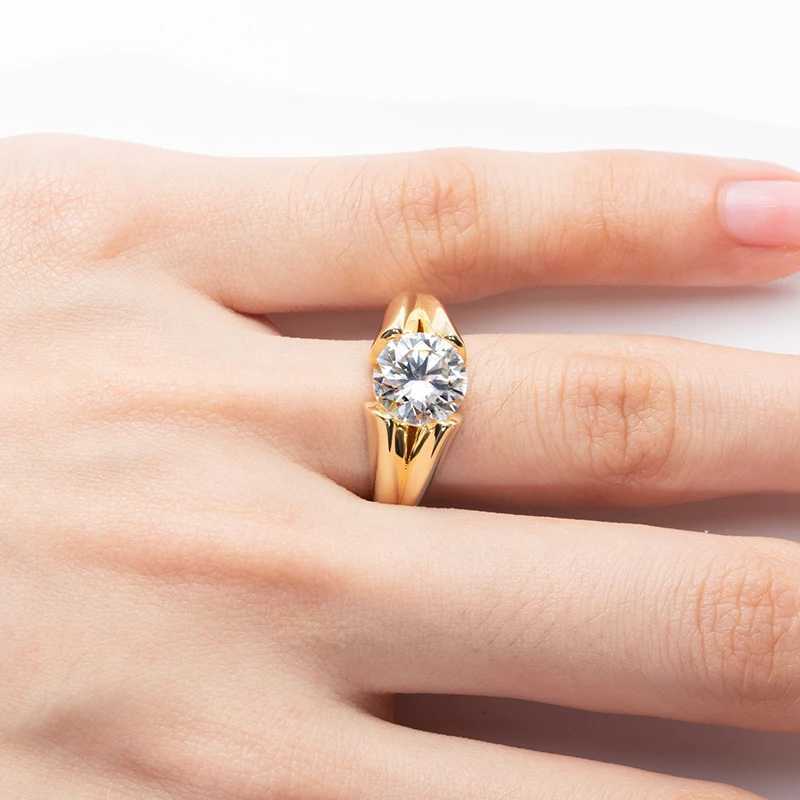 3 carat Moissanite ring 925 sterling silver womens yellow wedding band engagement gift W240925
