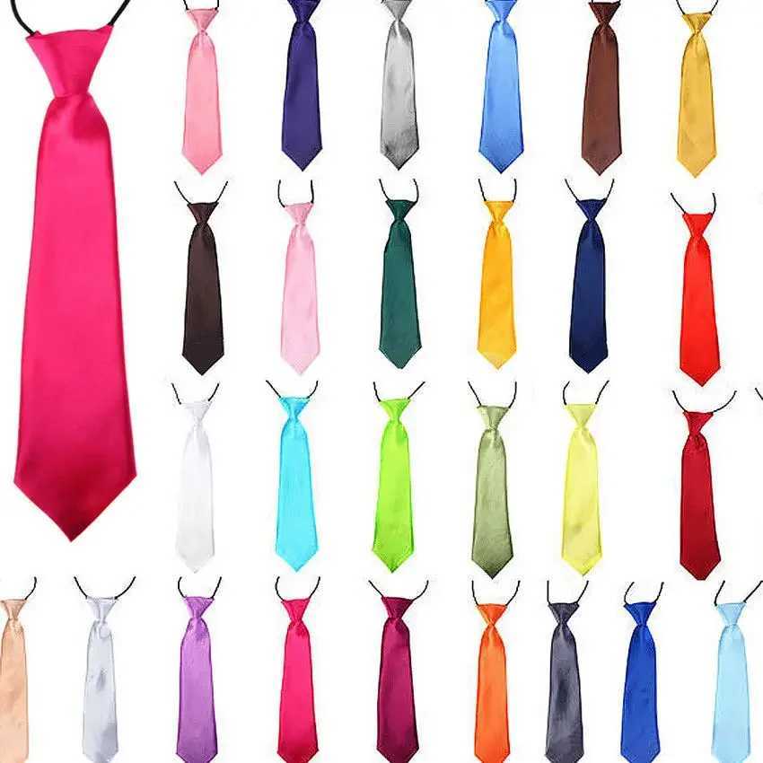 Childrens Solid Classic New Tie Gift Fashion Full Collar Colorful Business Tie Wedding Party Official FA117 Y240925