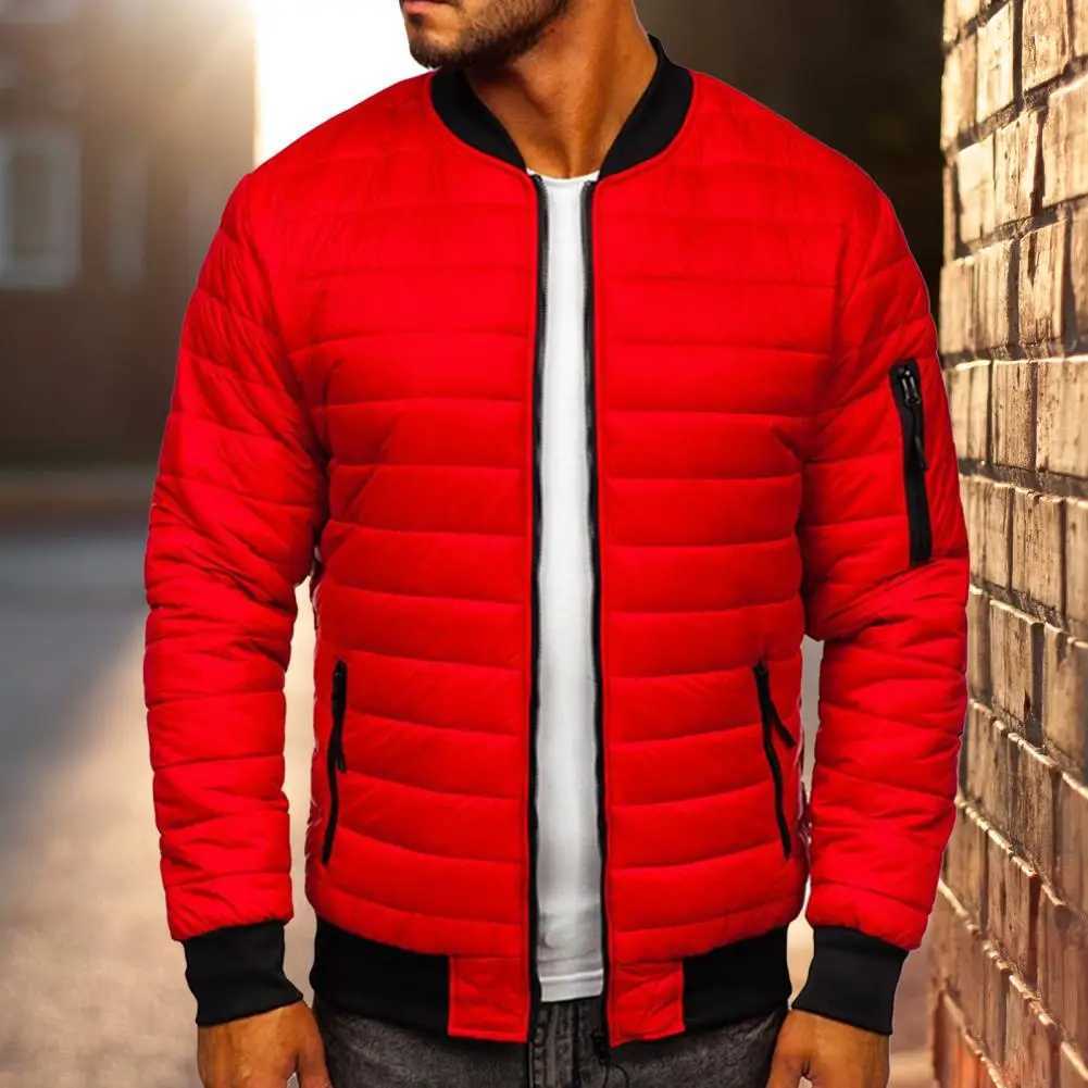 Comfortable mens top mens jacket bedding plain solid color stand up collar warm winter casual jacket Y240925