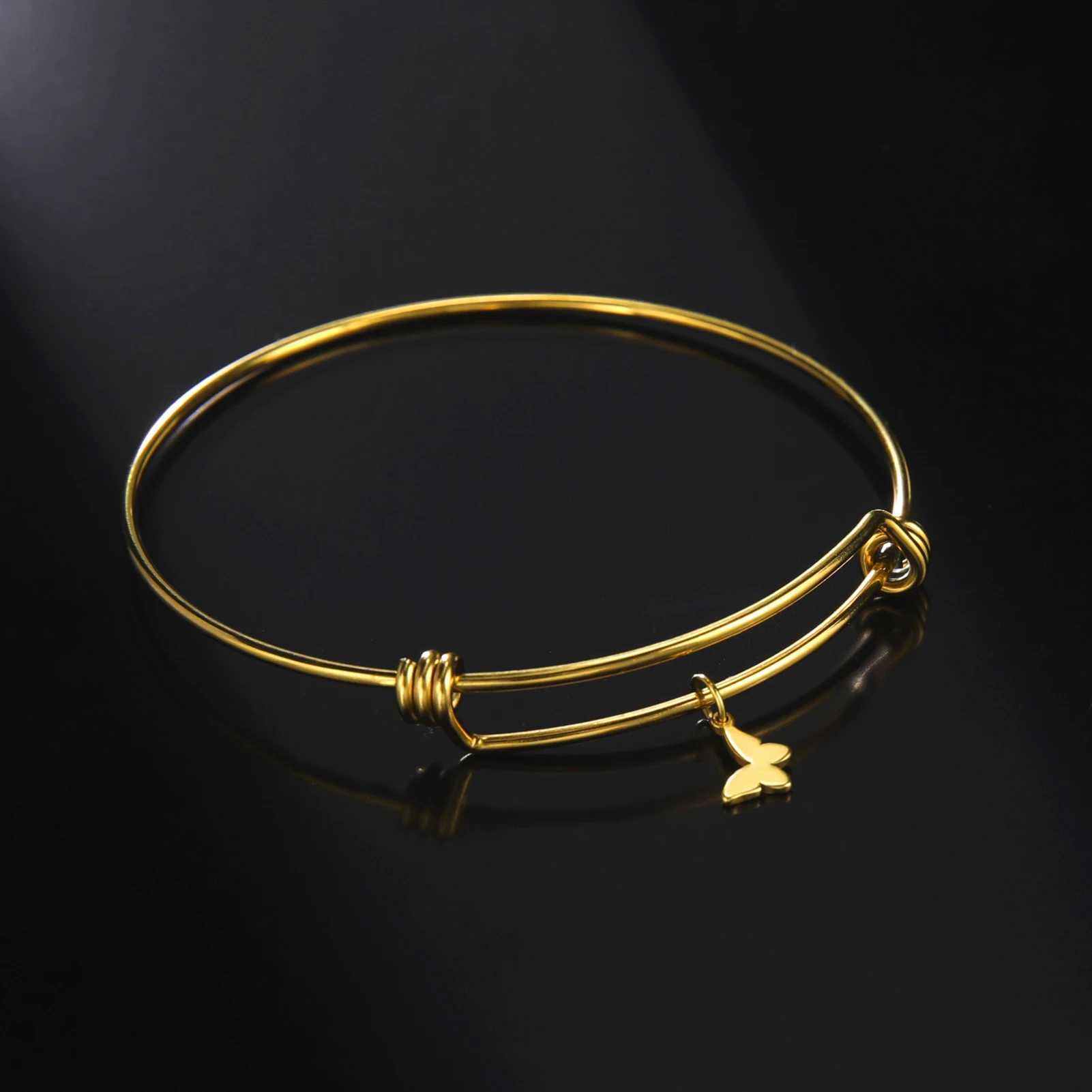 Amaxer New Butterfly Bracelet For Women Stainless Steel Gold Color Adjustable Bracelet Bangles Fashion Jewelry Gift PulseX240925