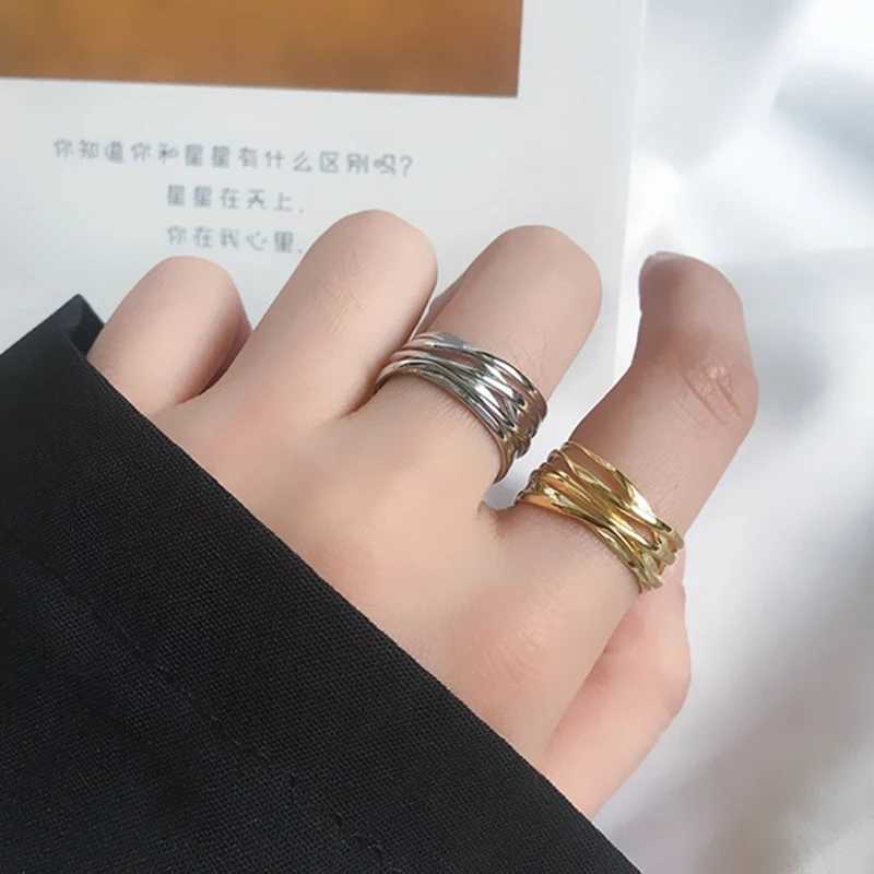 Elegant Wedding Ring Simple Geometry Multi Store Handmade Jewelry Womens Stainless Steel Mens Adjustable Ring W240925