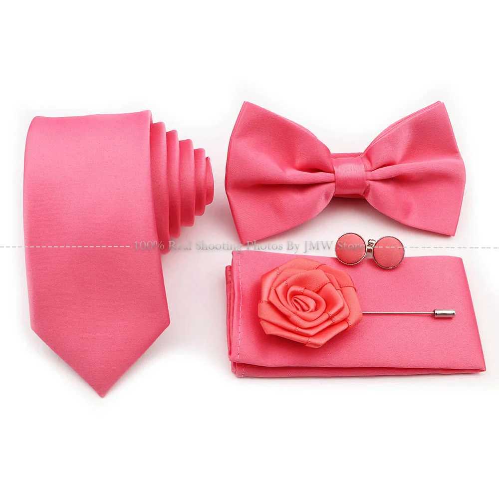 Hot S Purple Sage Green Tie Set Polter Necktie Bow Cufflinks Brooch for Gro Set Wedding Tie Shirt Accessories Y240925
