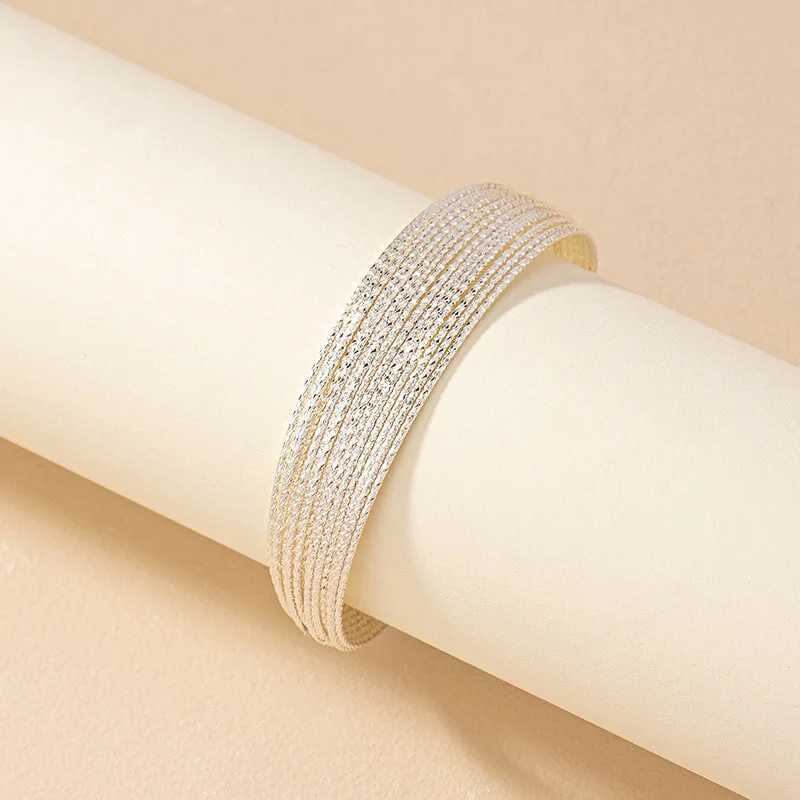 Multi-layer Circular Opening Bracelet For Women Silver Gold-plated Party Holiday Gift Fashion Jewelry Accessories AB020X240925