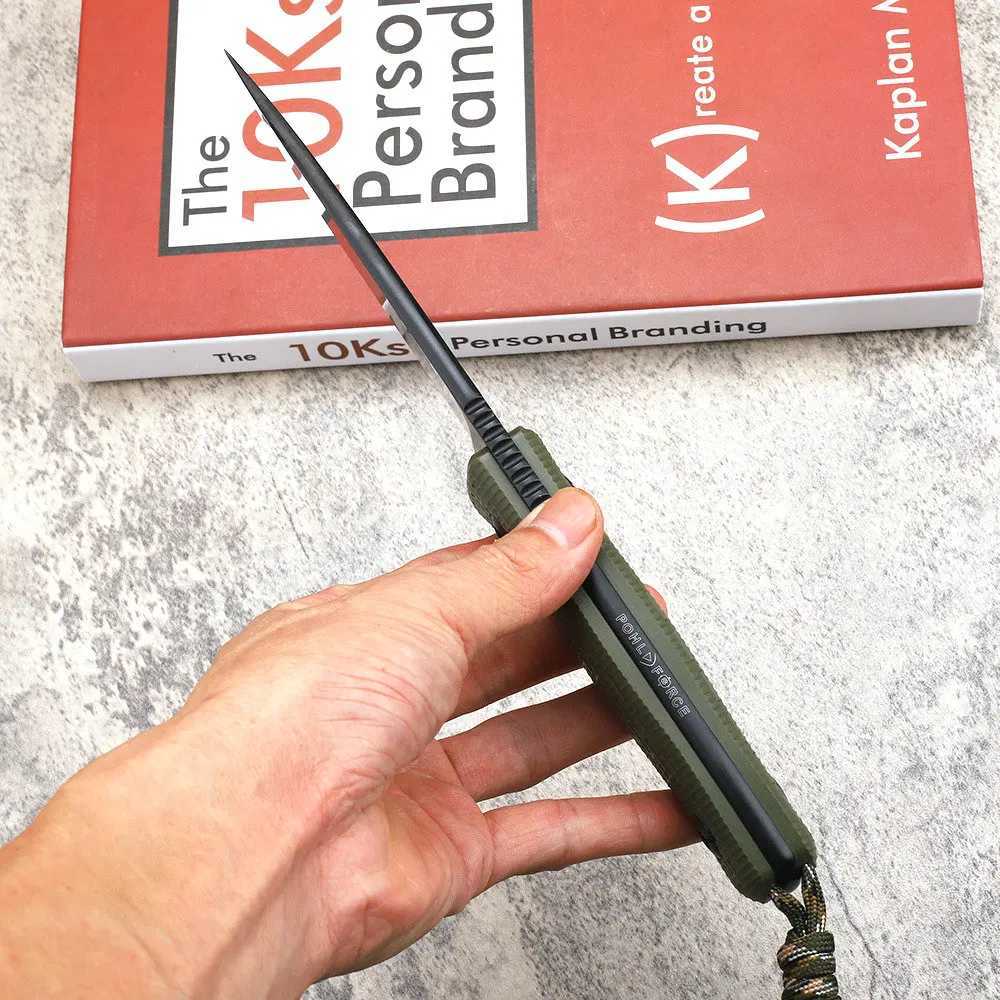 Trskt Pohl Hunting Knife Niolox Tactical Camping Knife Survival Rescue Knife with Kydex Sheath Drop Pack Outdoor Tool CL240925