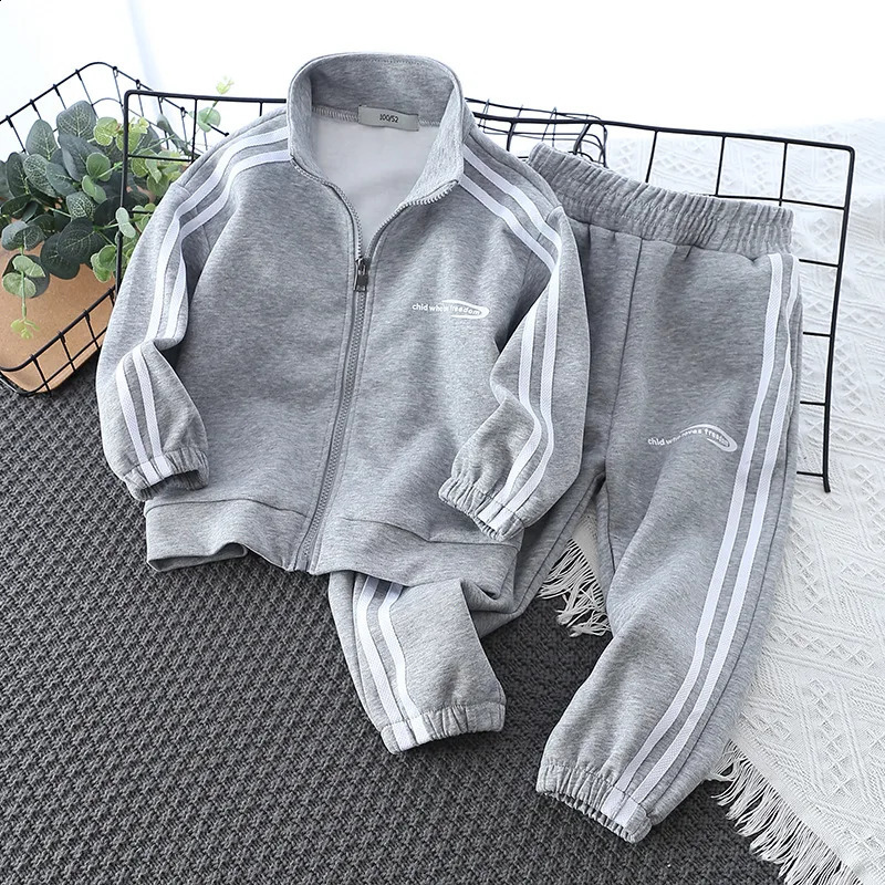 Spring Striped Boys workout sweatshirtsweatpants set Kids Tracksuit Children Jumper Pants Jogger set 2-13 years 240924