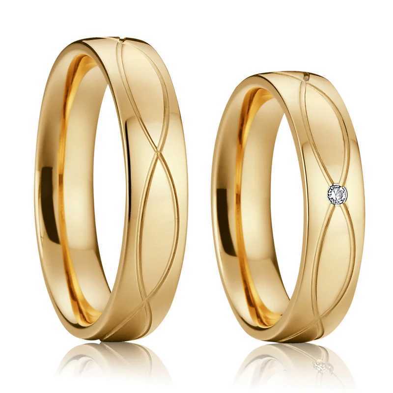 Retro wedding ring couples alliance 1 pair of 18k gold-plated jewelry fingers promise couples wedding ring W240925