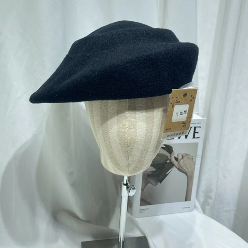 Womens er Hat Winter Wool Felt Beret Bottom Hat Exclusive Full Width Brim Race Hat Fascinator Party Hat 240921