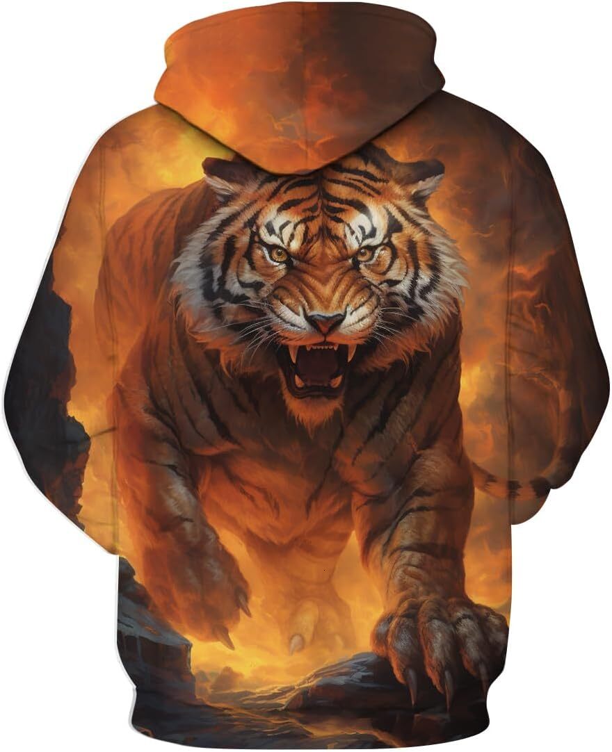 Hoodie for Mens Womens Mens 3D Hoodie Pullover Printed Tiger Pattern Fashion Sweatshirt Sportswear Graphic Hoodies sweatshirt Pullover Long Sleeve