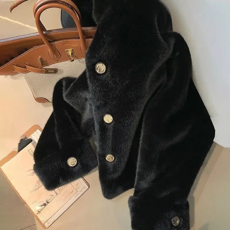 Mink fur coat for women 2024 autumn and winter ecofriendly short style jacket veste femme 240921