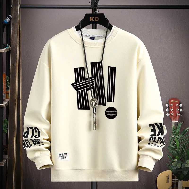 Spring Autumn Mens Sweatshirt Japan Cartoon Cat Sportswear Long Sleeved O Neck T-shirt Harajuku High Street Men Clothing 2024X240925