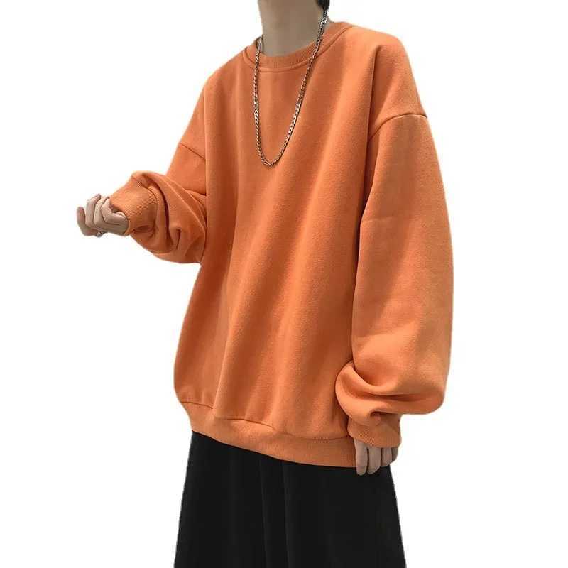 Autumn Mens Hoodies Sweatshirts Casual Fit Hong Kong Style Couple Matching Korean Trendy Oversize Round Neck JacketX240925