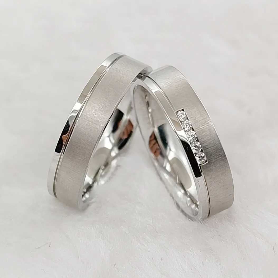 High quality and everlasting love wedding ring set suitable for men women silver white gold titanium 316L stainless steel jewelry couple rings W240925
