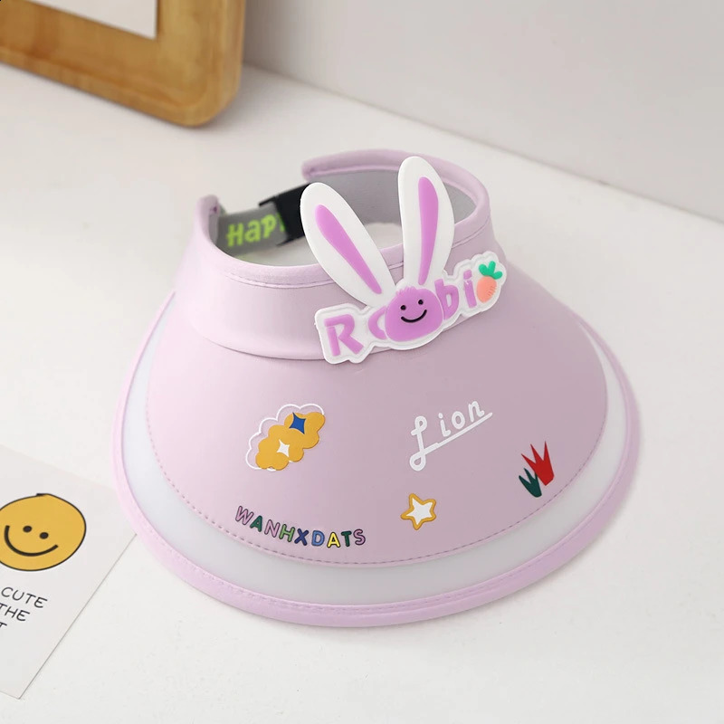 Summer Cartoon Rabbit Childrens Sun Hat Ice Silk Sunscreen Cool Breathable Windproof Boys and Girls Casual Style 240925