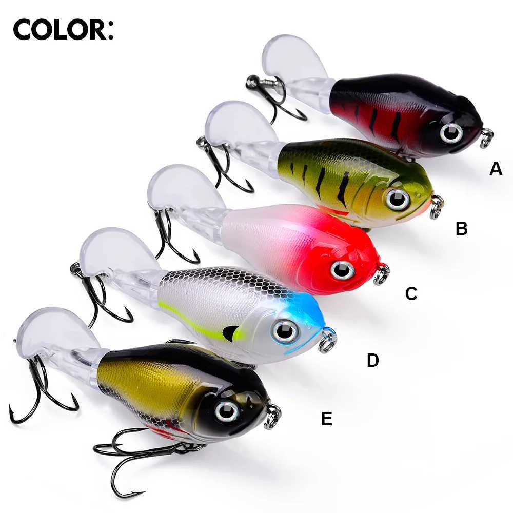 1Pcs 11.5g/ 16g Topwater Popper Fishing Lure Whopper Plopper Plastic Hard Bait Swimbait with Rotating Soft Tail For Bass PikeXJ250122