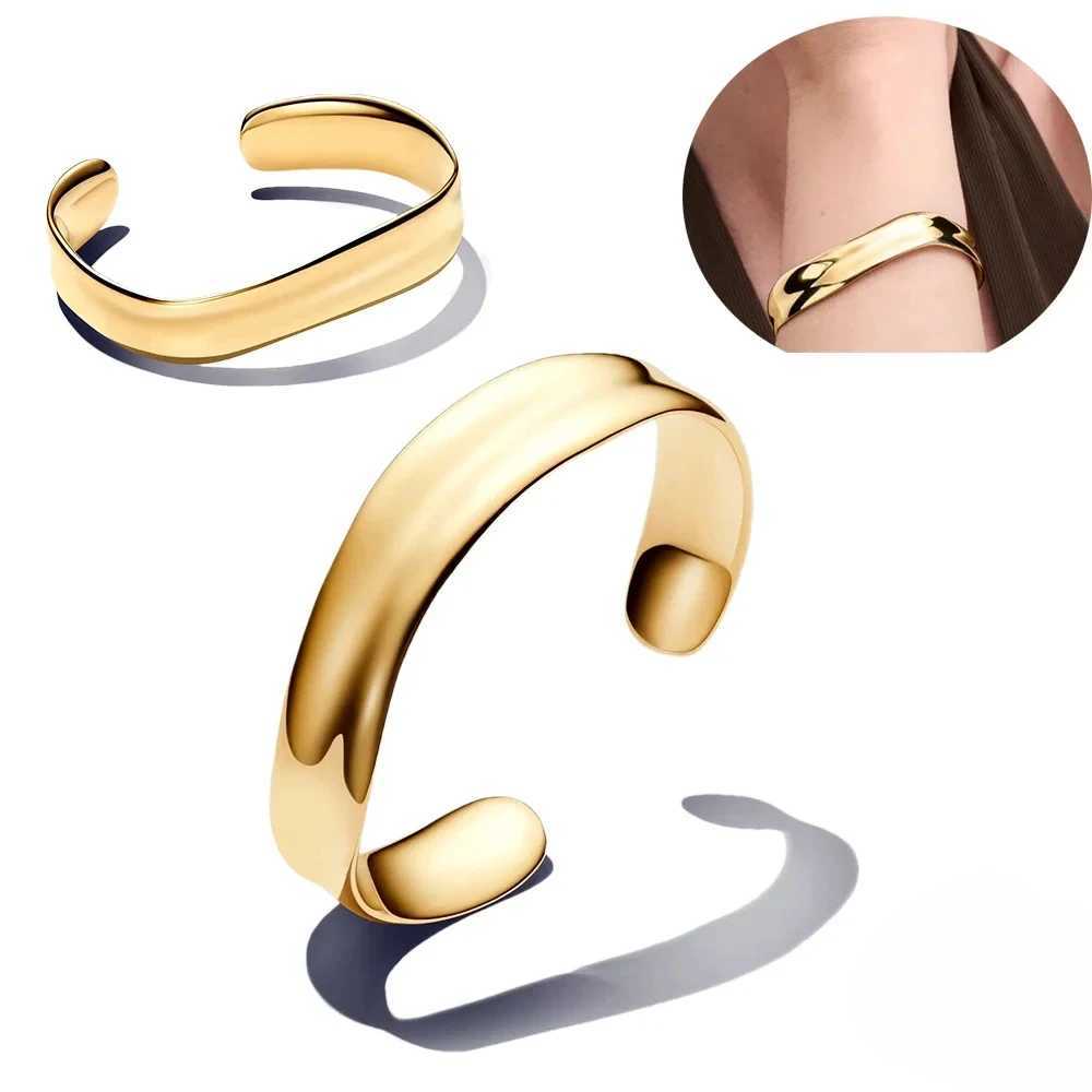 Hot Popular New 2024 Organic Shaped Wide Open Bangle Fashion Bracelet for Women Gift Fashion Classic DropshippringX240925