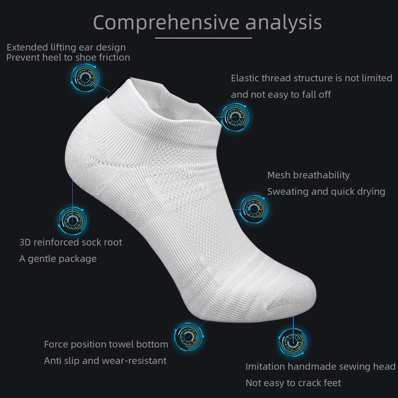 3 Pairs Mens Cycling Sport Socks Basketball Running Compression Ankle Sock Black White Anti-slip Bike Bicycle Mtb Cycling Sock 240925
