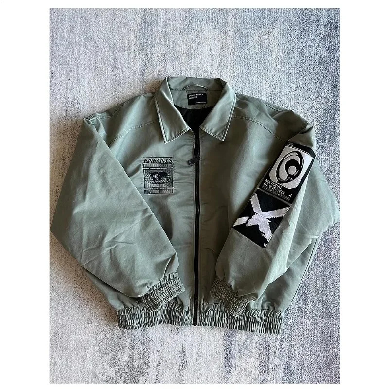 NIGO ERD Embroidered Sleeves Aging Cotton Nylon Silhouette Jacket Bomber Jacket Mens Street Baseball Clothing #NGTTOP11145 240919