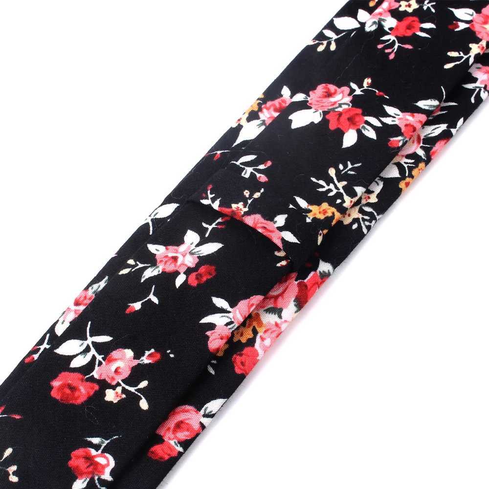 New Casual Floral Cotton Ties And Pocket Square Sets Flower Print Skinny Necktie For Men Mens Neck Tie Cravat 6cm Slim Neckties X2504071