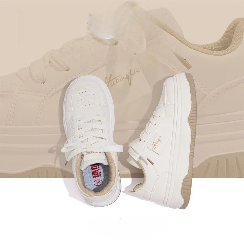 Spring Sports Running White Chunky Sneakers Women Shoes Platform Loafers Lace Up Flats Trend Spring Casual Mom Vulcanized Shoes 240921
