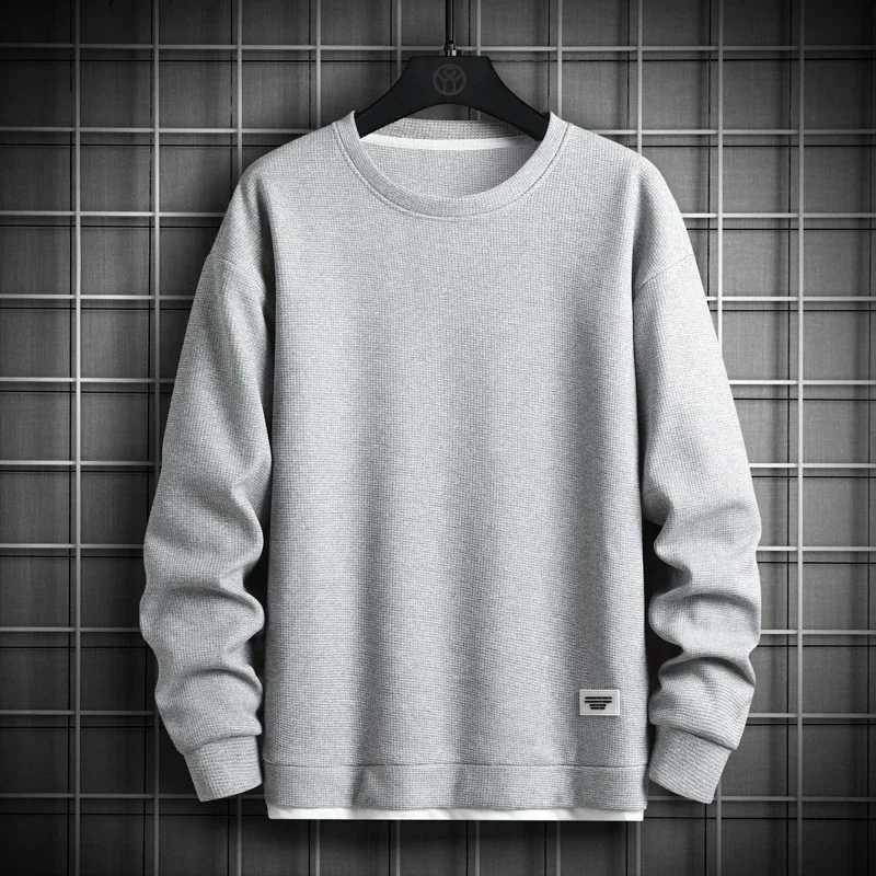 2023 Solid Color Sweatshirt Men Harajuku Hoodies O Neck long Sleeve Casual Sweatshirt Mens Pullover Tops Streetwear Man HoodiesX240925