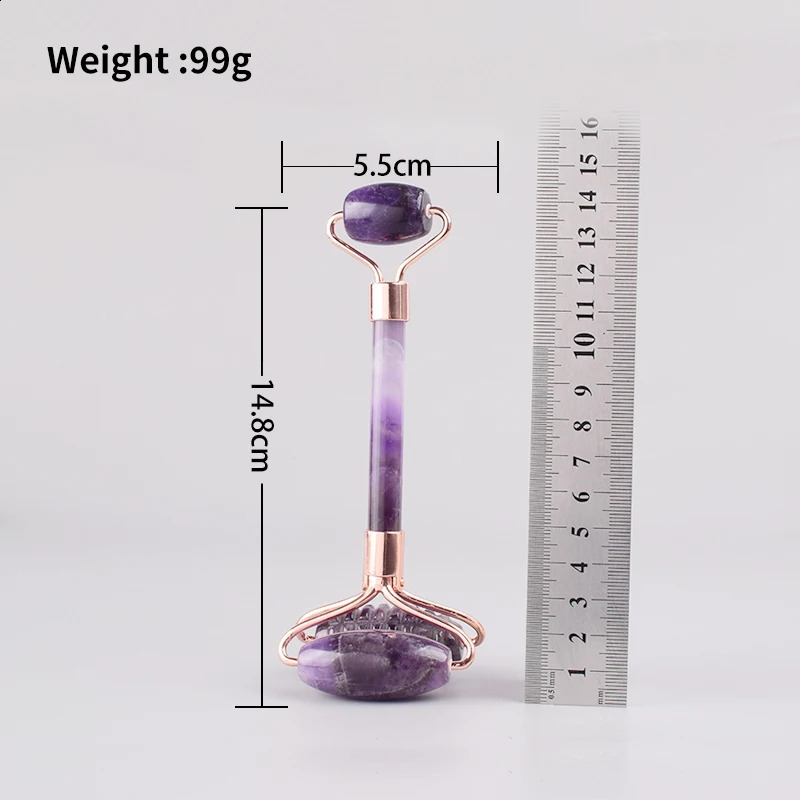 Sawtooth Double Large Drum Massage Tool Natural Amethyst Body Eye and Neck Treatment Stone Health Beauty Massage 240920