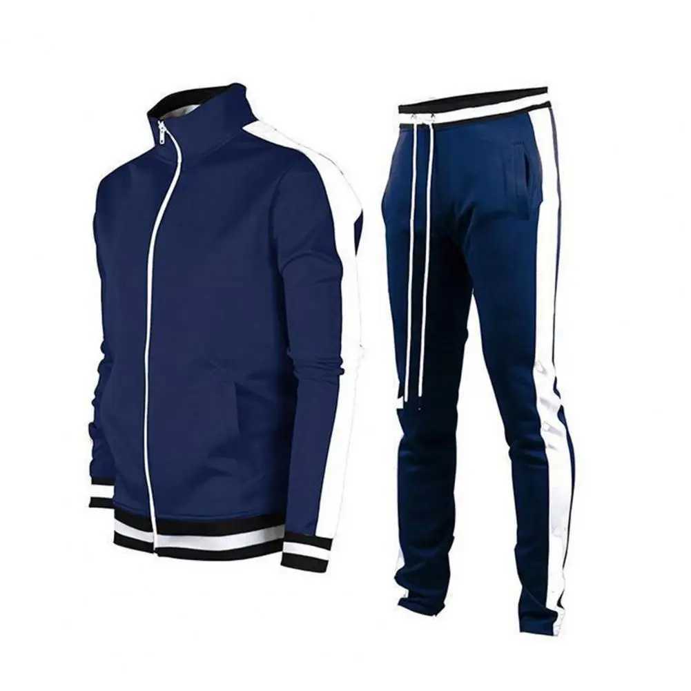 New Mens Tracksuits Men Sets Sweatshirt+sweatpants Tracksuit Zipper Stand Collar Sports Suit Jogging Men Clothing M240925