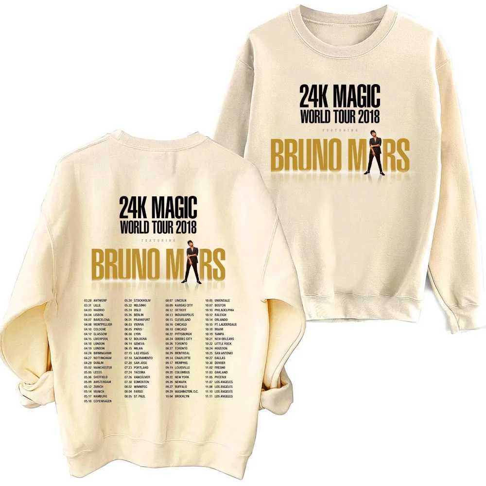 Bruno Mars 24k Magic Sweatshirt Man Woman Harajuku Round Neck Long Sleeve OversizedX240925