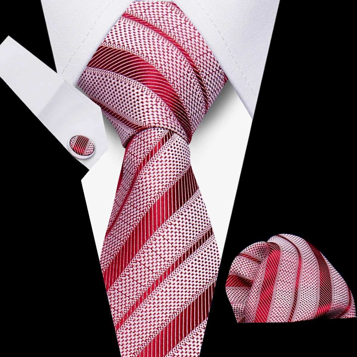 Tie Men Business Necktie Set Classic Plaid Cufflinks Handkerchief For Suit Wedding High Quality 3pcs Ties Sets Formal Gravata X2504079