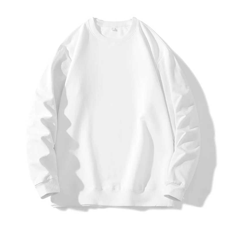 Solid Sweatshirt Men Casual Long Sleeve T Shirt Man Korean Fashion Pullover Hoodies Round Neck Mens Clothing TopX240925