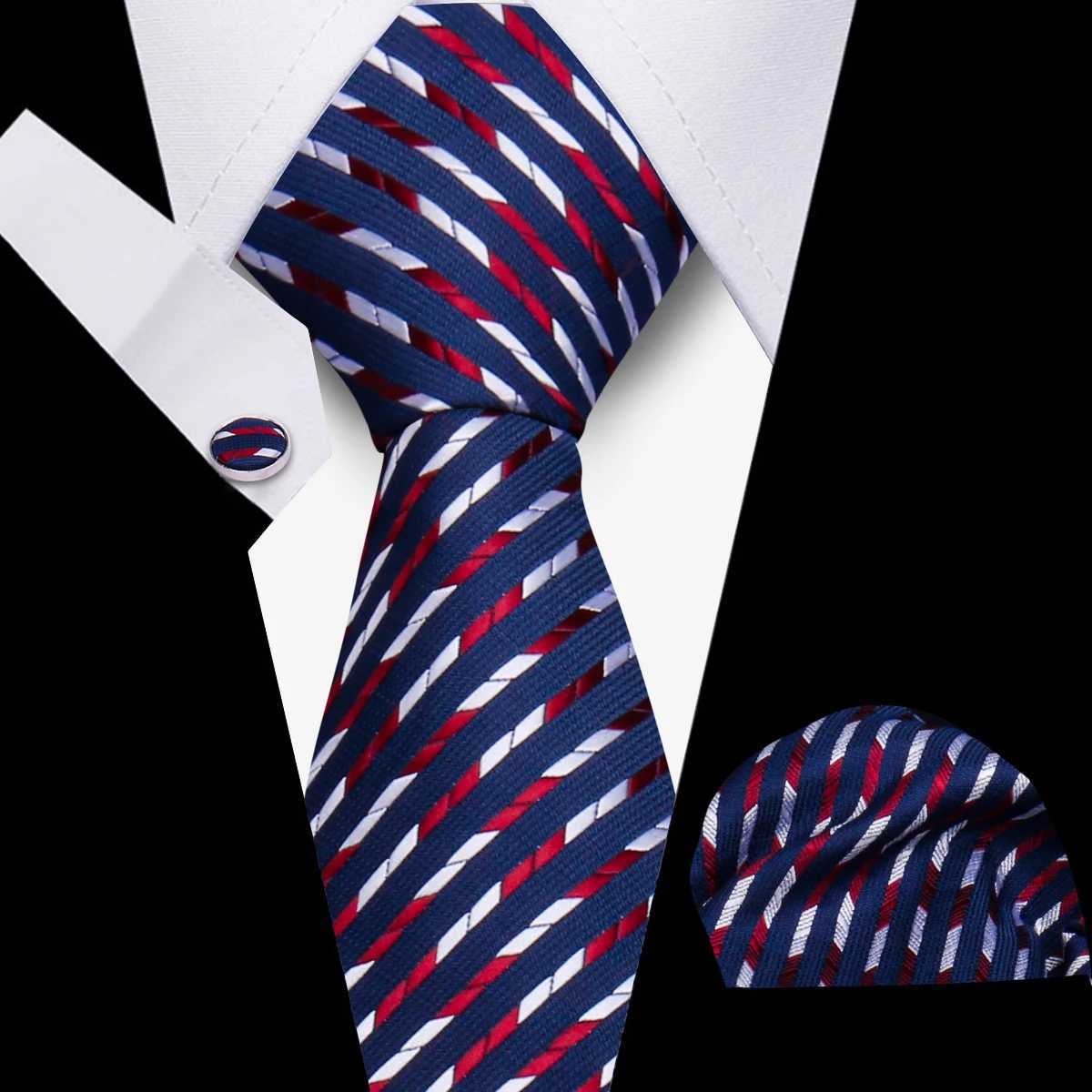 Tie Men Business Necktie Set Classic Plaid Cufflinks Handkerchief For Suit Wedding High Quality 3pcs Ties Sets Formal Gravata X2504079