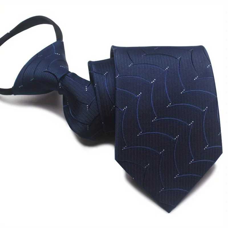 Easy Pl Lazy Tie 1 piece 7CM/2.75 inch Convenient Tie Business Leisure Navy Blue Series Y240925