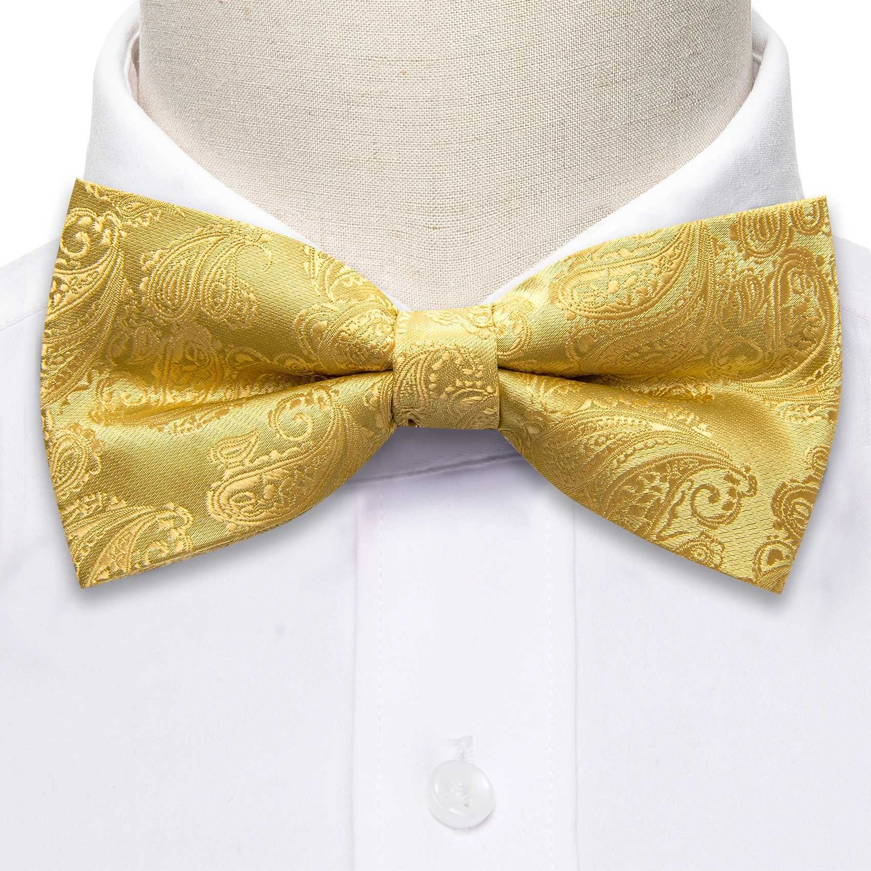 Barry. Silk Jacquard Paisley Mens Tie Hanki Cufflinks Set Pre Tie Gold Red Green Purple Wedding Business Y240925