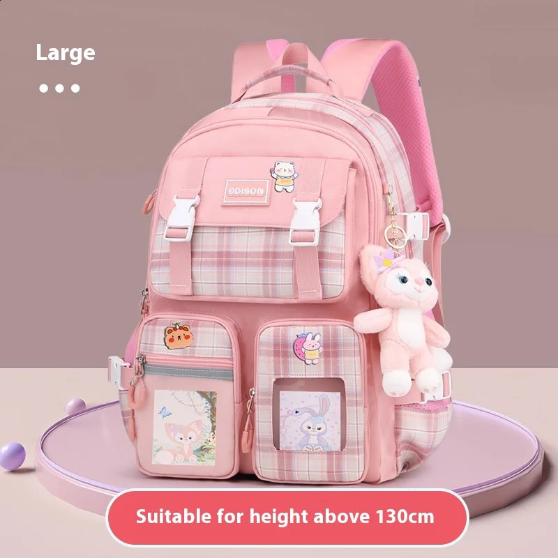 Preparatory School Bag Student Backpack Nylon Cute Girl Badge Pendant Travel 240724