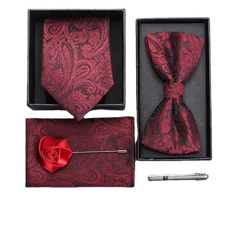 Mens Tie Set Mens Tie 5 Set Formal Set Professional Color Fashion Korean Business Edition Stripe Wedding Gro Gift Box Y240925