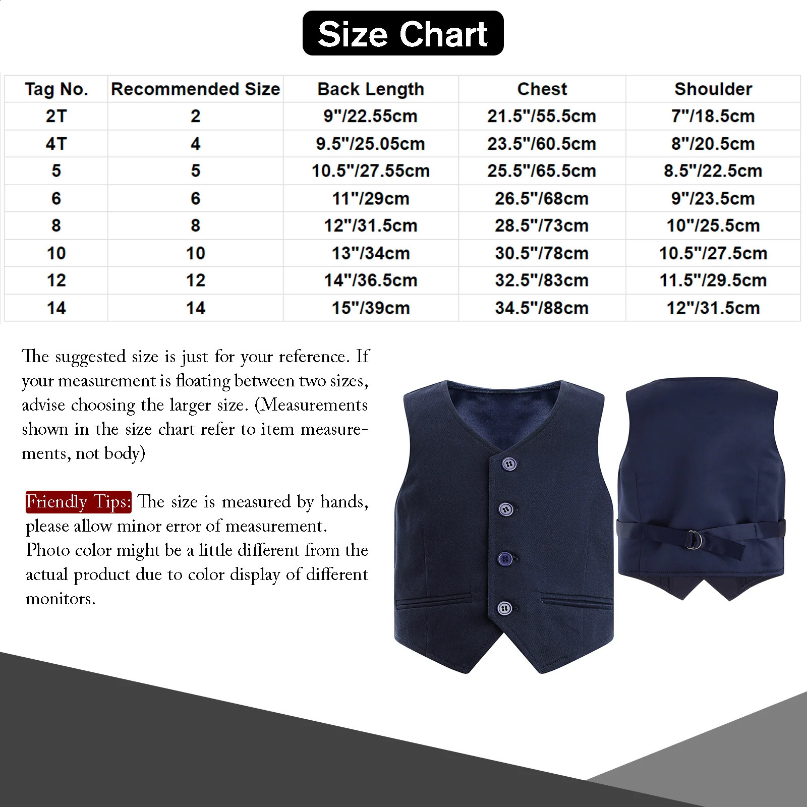 Kids Boys Formal Vest Gentlemen Party Wear Classics Solid Color V-neck Back Strap Pointed Waistcoat Stage Performance 240921