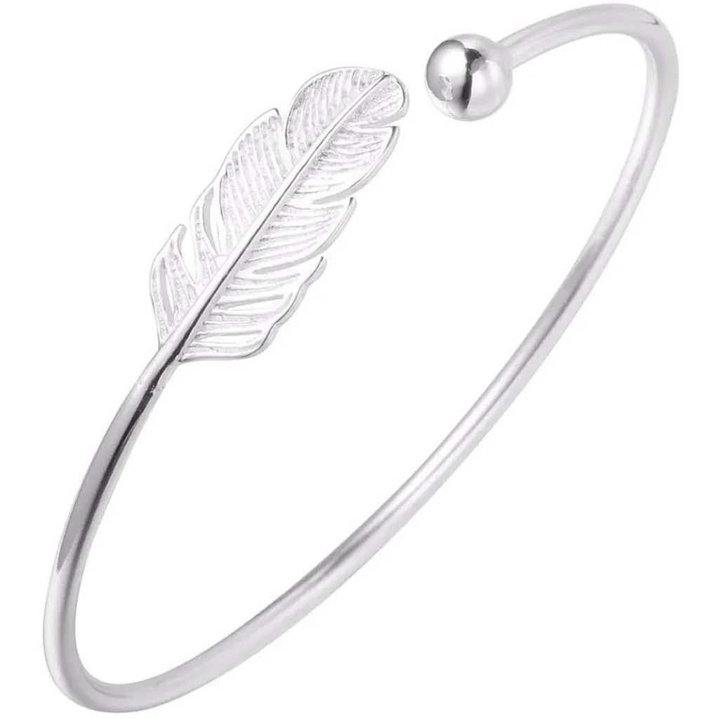 Womens Angel Feather Adjustable Cuff Bracelet Wedding on Hand Love Designer Adjustable Open Bracelet Bangle for Women NewX240925