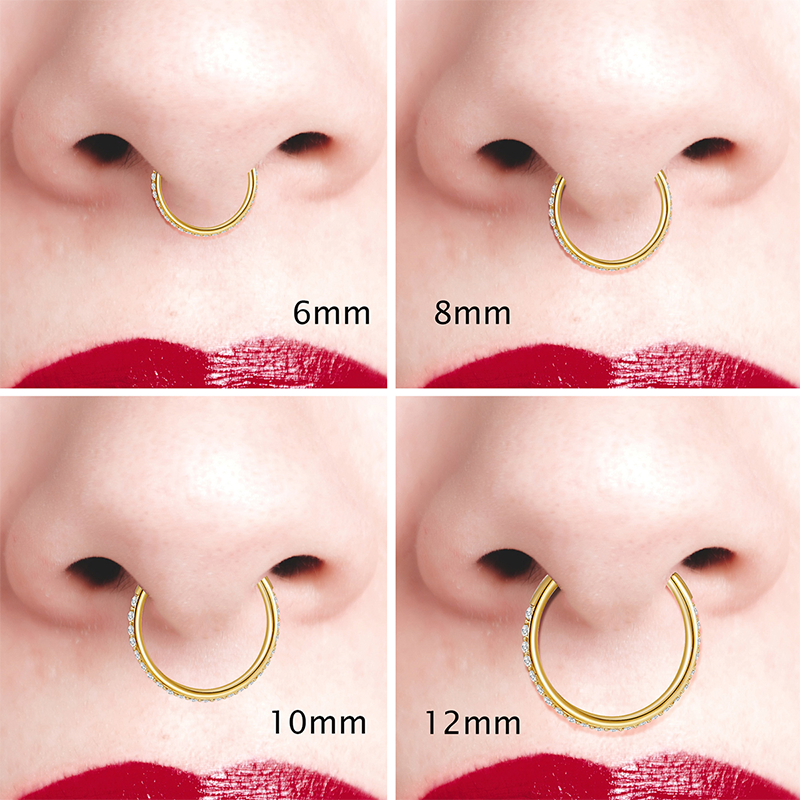 TUPMI 20G Nose Ring Hoop 316L Surgical Steel Nose Hoop 14k Gold CZ Handmade Stainless Steel Cartilage Earrings Tragus Helix Hoop Nose Rings Piercing J