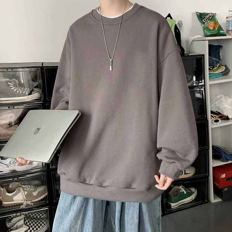 Mens Autumn Winter Hooded Sweatshirts Fashion Brand Loose Round Neck Ruffian Hoodie Men Streetwear Warm Long Sleeve HoodiesX240925