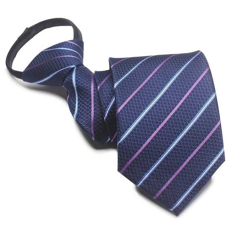 Easy Pl Lazy Tie 1 piece 7CM/2.75 inch Convenient Tie Business Leisure Navy Blue Series Y240925
