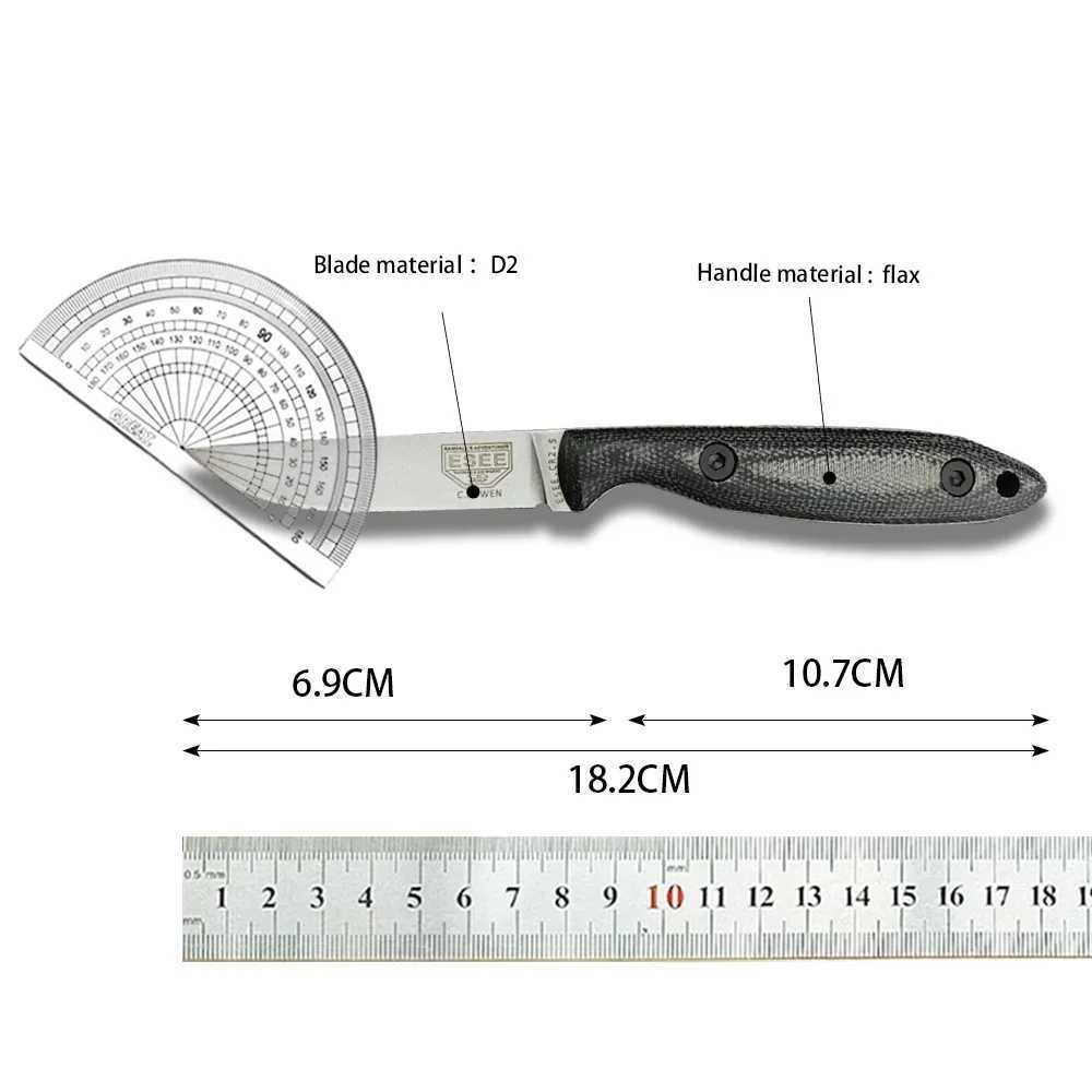 ESEE DC53 Camp Lore Bushcraft Fixed Blade Knife D2 Steel Outdoor Hunting Portable Blade Survival Hunting Tactical EDC Tool CL240925