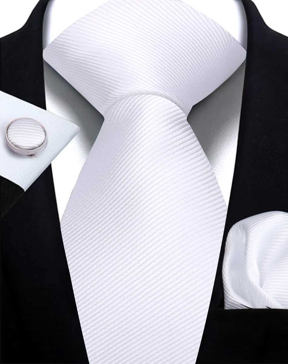 Necktie Fashion brand handmade solid Necktie handle cufflinks set mens tie set wedding accessories mens gifts Y240925