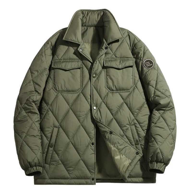 Mens classic winter jacket loose blanket cotton padded jacket womens pocket goods retro casual warm jacket mens new style Y240925