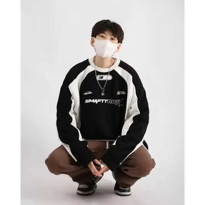 American Style Vintage Sweatshirt Niche Loose-fit Long Sleeve Round Neck Casual Hoodies Sweatshirt For Spring Autumn 2024X240925