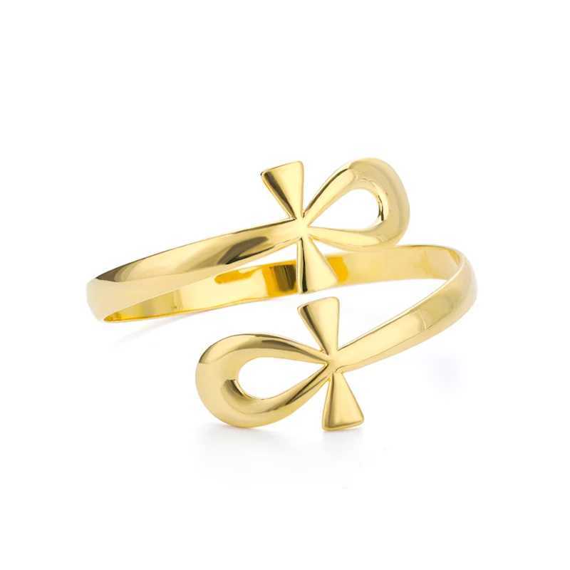 Egyptian Ankh Cross Bracelet Bangles For Women Men Vintage Stainless Steel Key of Life Bracelet Couple Femme Punk Jewelry GiftX240925
