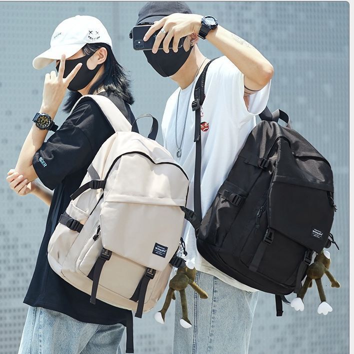 Korean version of junior high school men's women's large capacity backpack, college student forest style fashionable and trendy travel backp