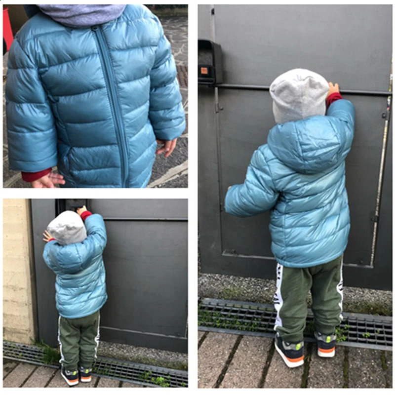 Down Jackets For Girls Winter Coat Candy Color Warm Kids Down Hooded Coats For Boys 2-9 Years Outerwear Children Clothes 240921
