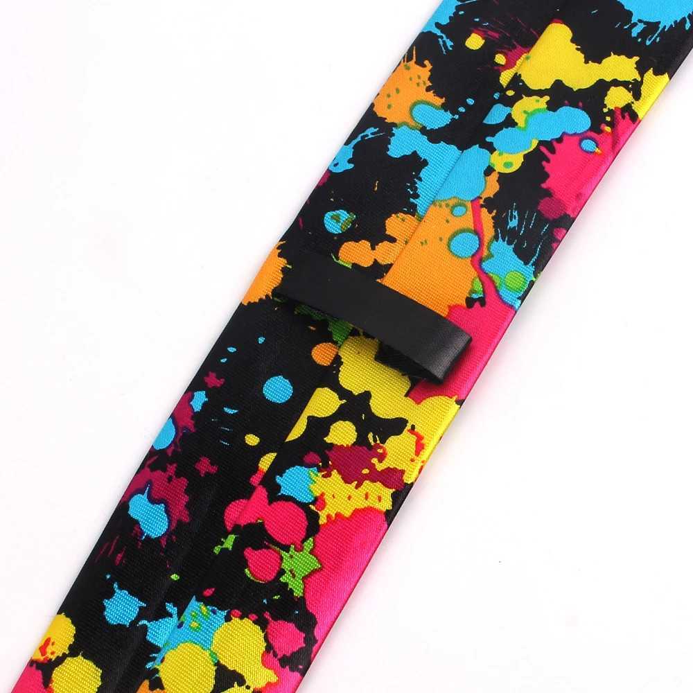 Mens tight tie painted printed casual tie slim tie fun and fashionable mens tie Gravata wedding party Y240925